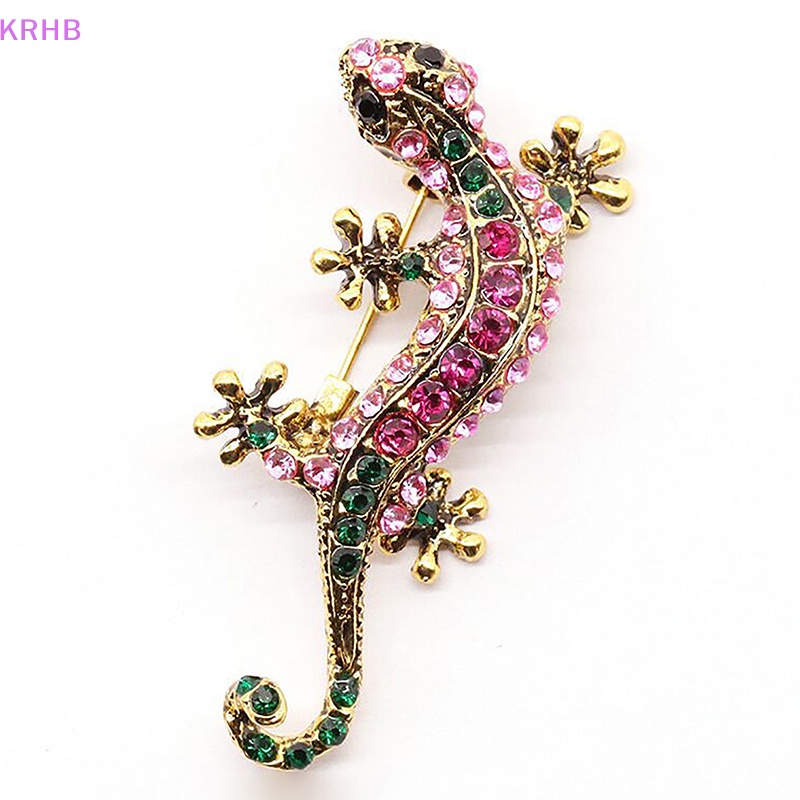 Khóa Cài Áo Hình Thằn Lằn Đính Đá Thời Trang Mới