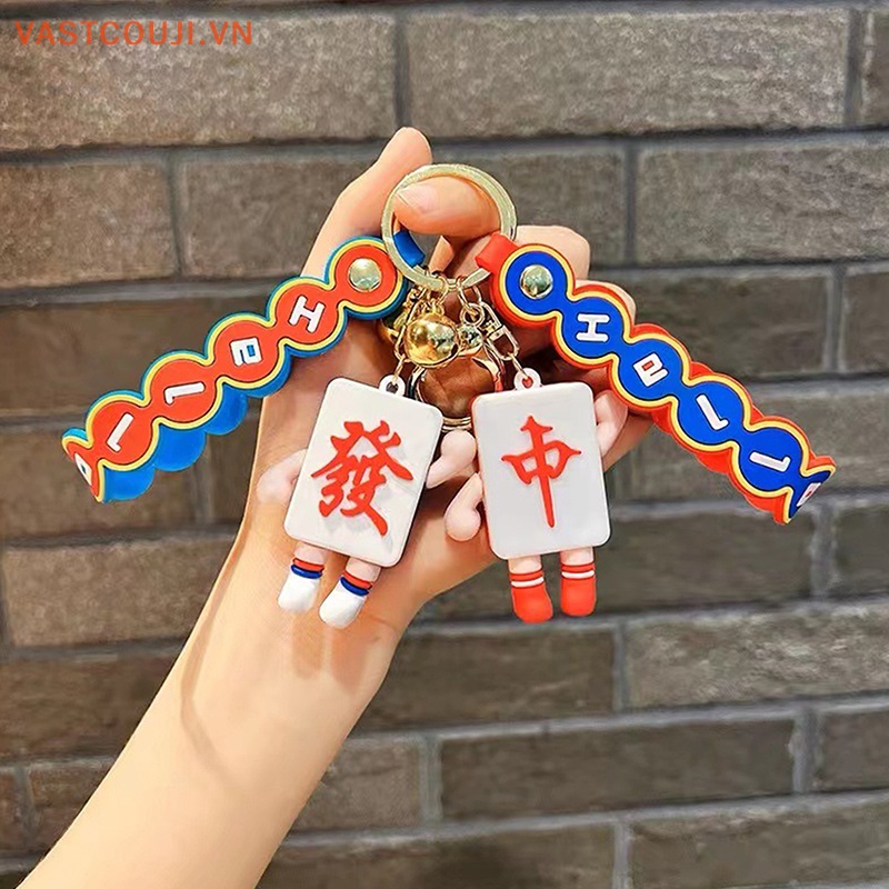 Móc Khóa Mạt Chược VASTJI Kiểu Trung Hoa Dễ Thương Sáng Tạo Vui Nhộn Dành Cho Nữ