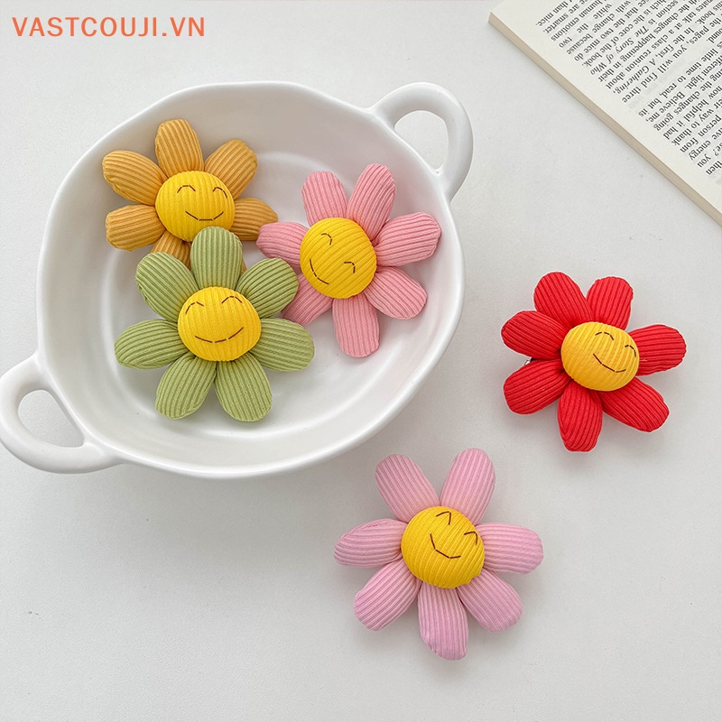 Tấm Vải Cotton Mềm Mại Họa Tiết Hoa Hướng Dương Mặt Cười Dễ Thương Dùng Trang Trí Túi Xách