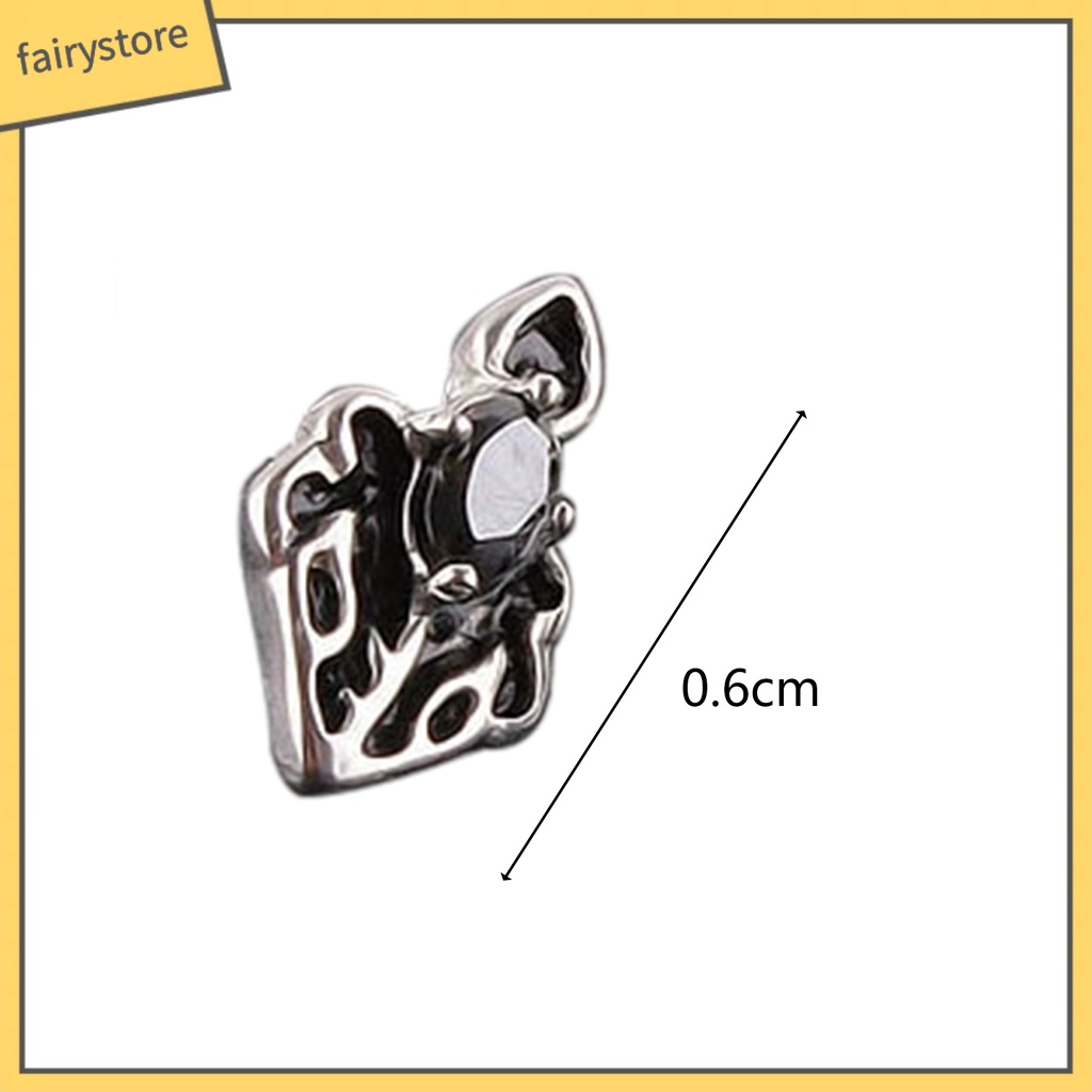 1 Bông Tai Thép Titan Đính Kim Cương Giả Lấp Lánh Phong Cách Hip Hop Cho Nam