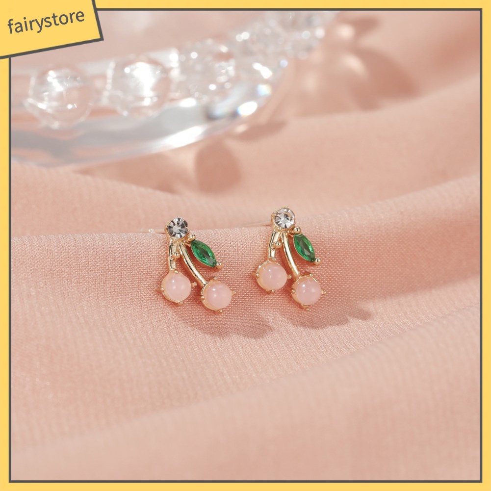 Bông Tai Hình Trái Cây Đính Đá Lấp Lánh Thời Trang Cho Nữ