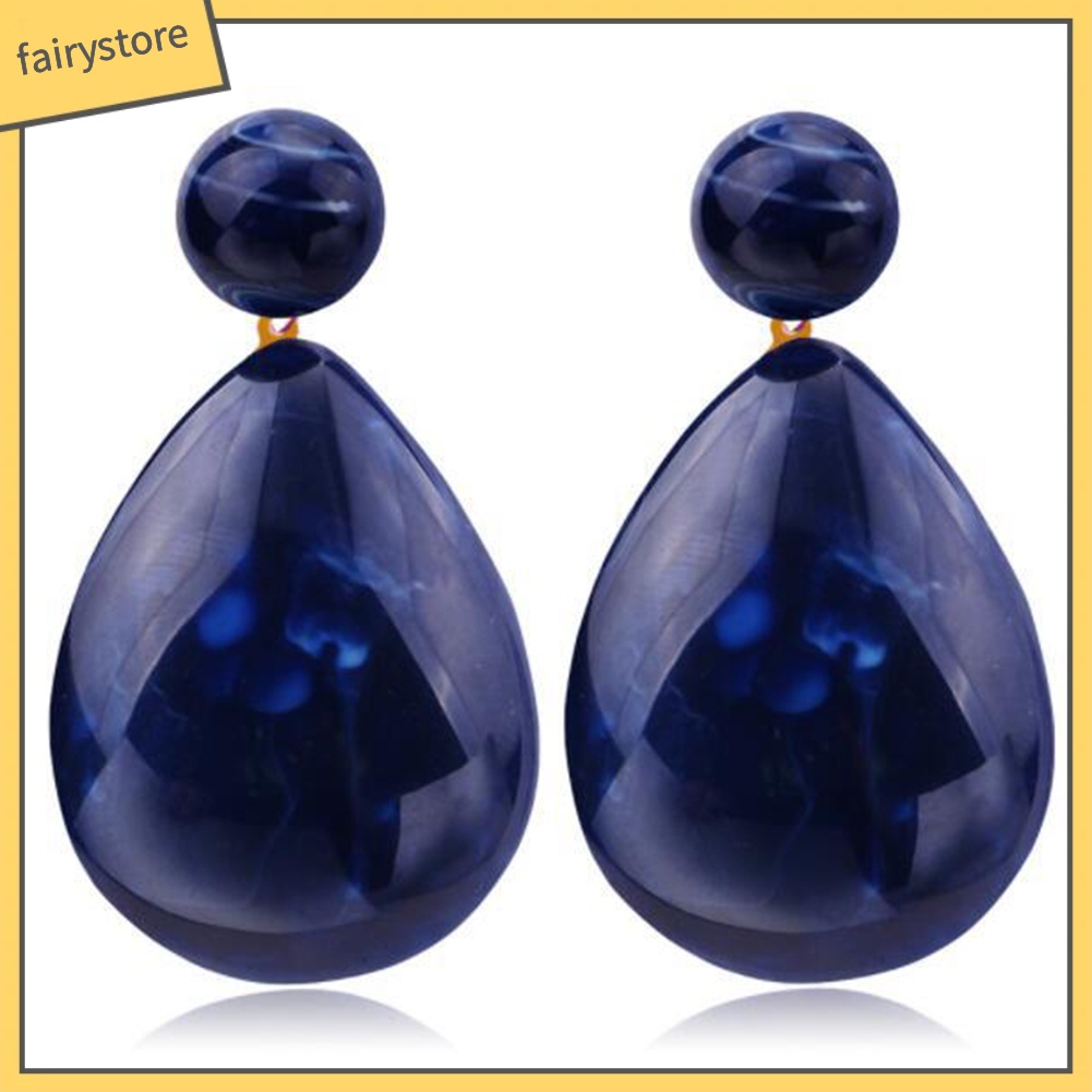 Bông Tai Hình Giọt Nước Bằng Nhựa Resin Đơn Giản Thời Trang Cho Nữ