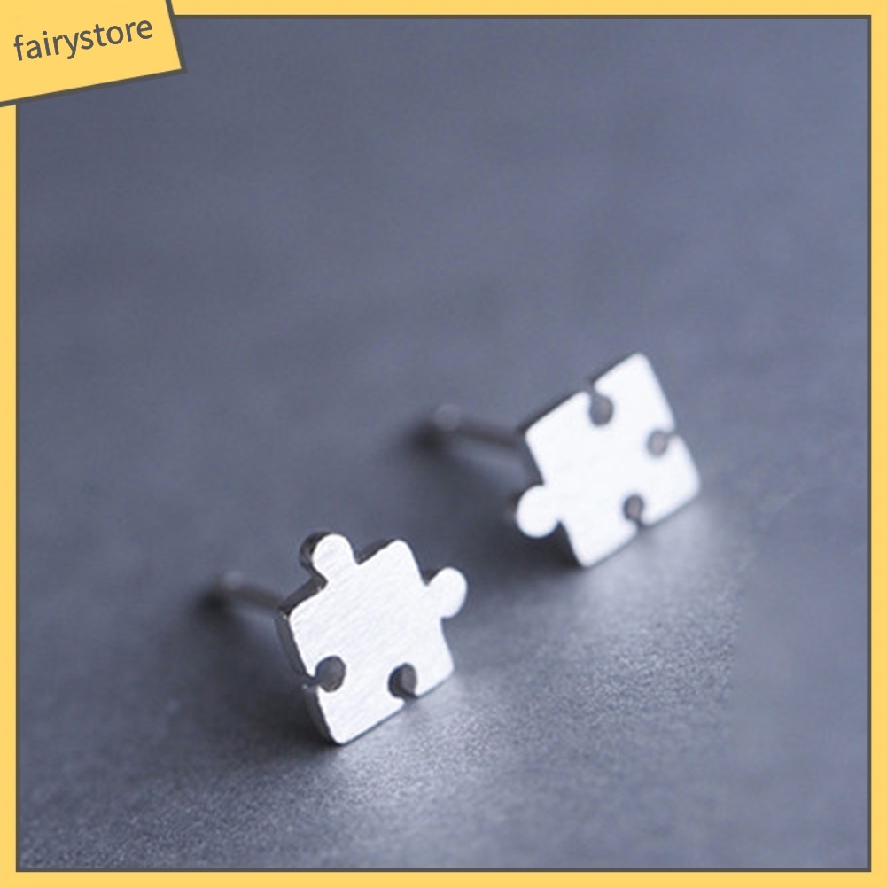 Bông Tai Hình Mảnh Ghép Hình Thời Trang Nữ