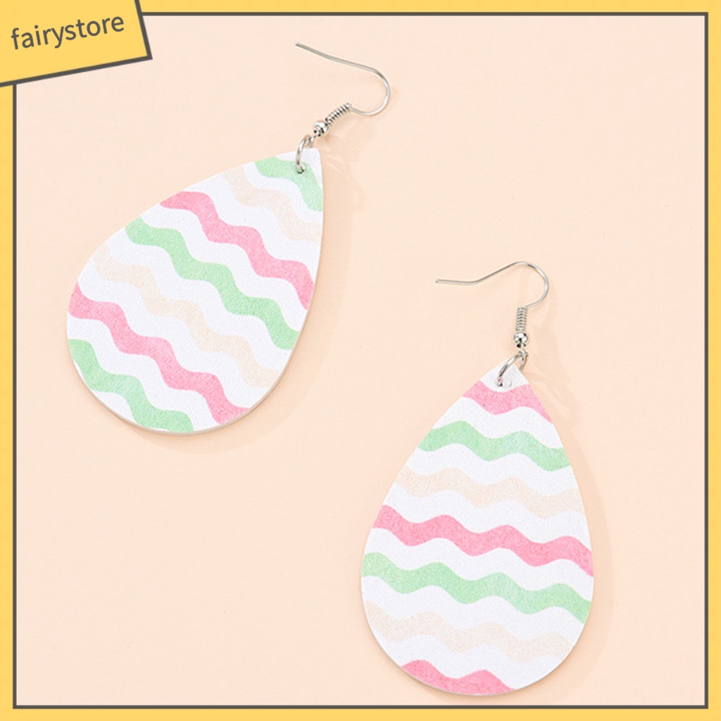 Bông Tai Hình Giọt Nước Bằng Da Giả Thời Trang Dành Cho Nữ