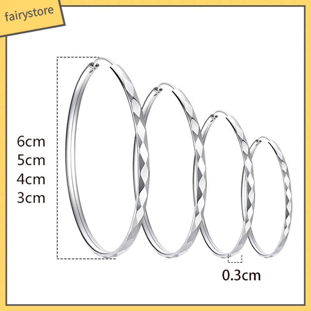 1 Đôi Bông Tai Hình Tròn Cỡ Lớn Phong Cách Hip Hop Thời Trang Cho Nữ