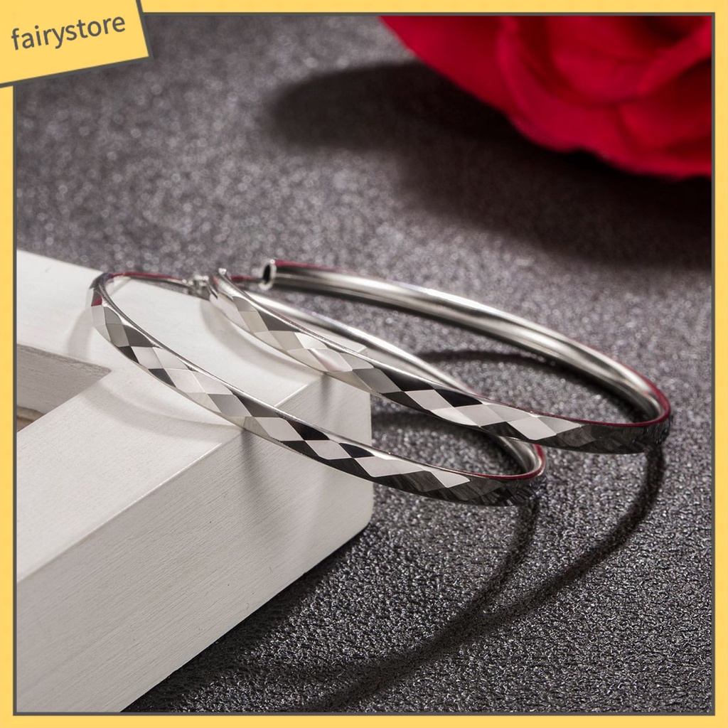 1 Đôi Bông Tai Hình Tròn Cỡ Lớn Phong Cách Hip Hop Thời Trang Cho Nữ