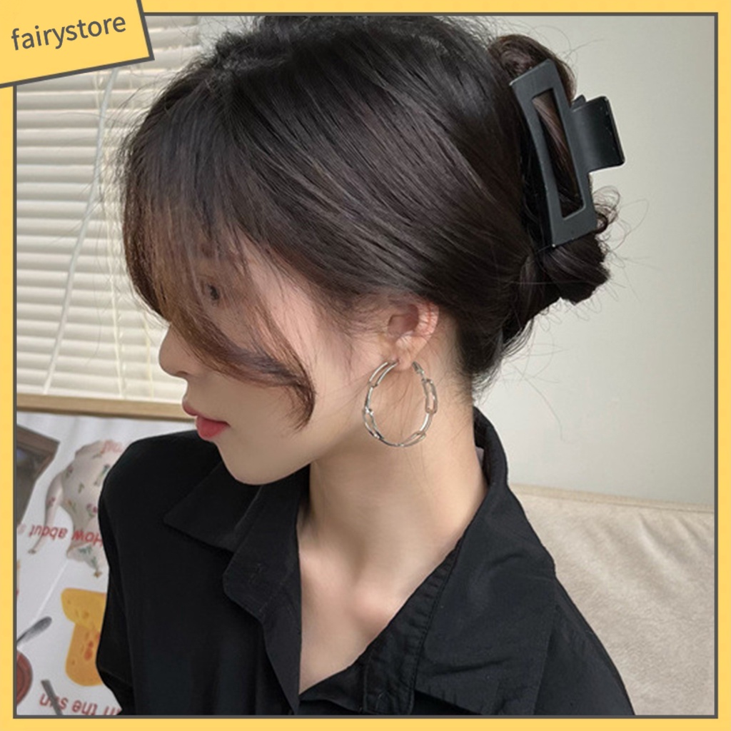 1 Đôi Bông Tai Tròn Rỗng Phong Cách Hàn Quốc