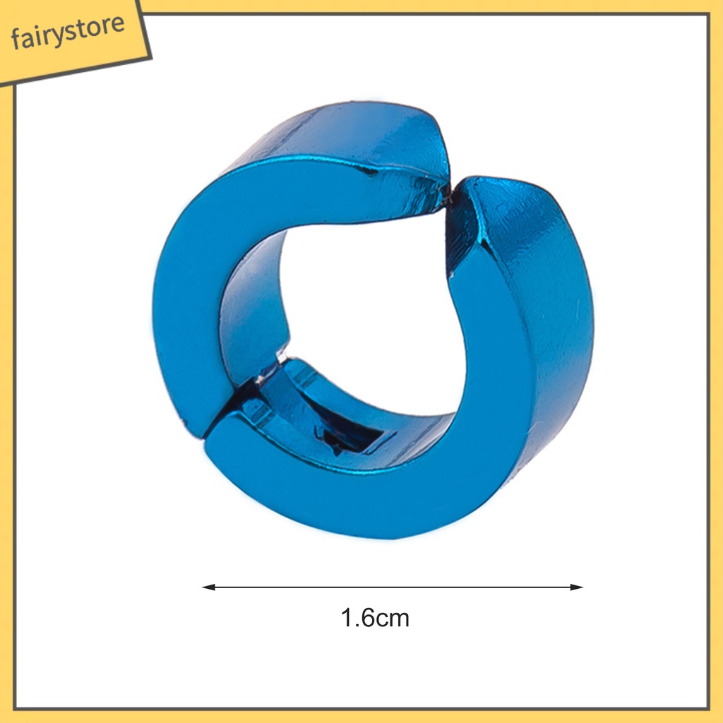 [FRO] 1 Khuyên Tai Dạng Kẹp Hình Tròn Màu Trơn Trang Trí Phong Cách Punk Bền Bỉ Không Gây Dị Ứng Phong Cách Hàn Quốc Thích Hợp Làm Quà Tặng