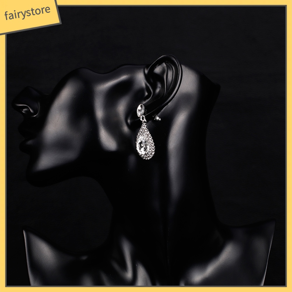 Bông Tai Hình Giọt Nước Đính Đá Sang Trọng Dành Cho Nữ