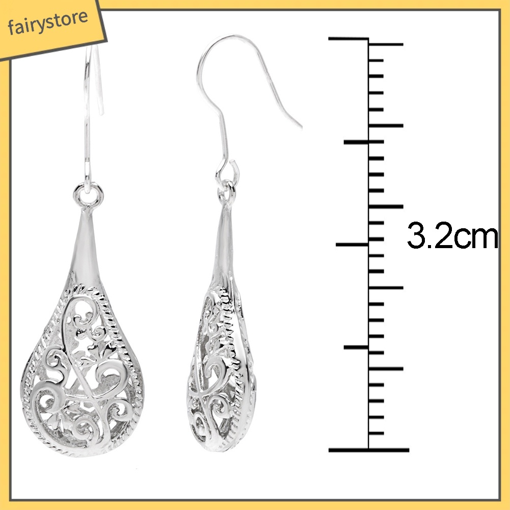 Bông Tai Hình Giọt Nước Họa Tiết Hoa / Giọt Nước Thời Trang Dự Tiệc Cho Nữ