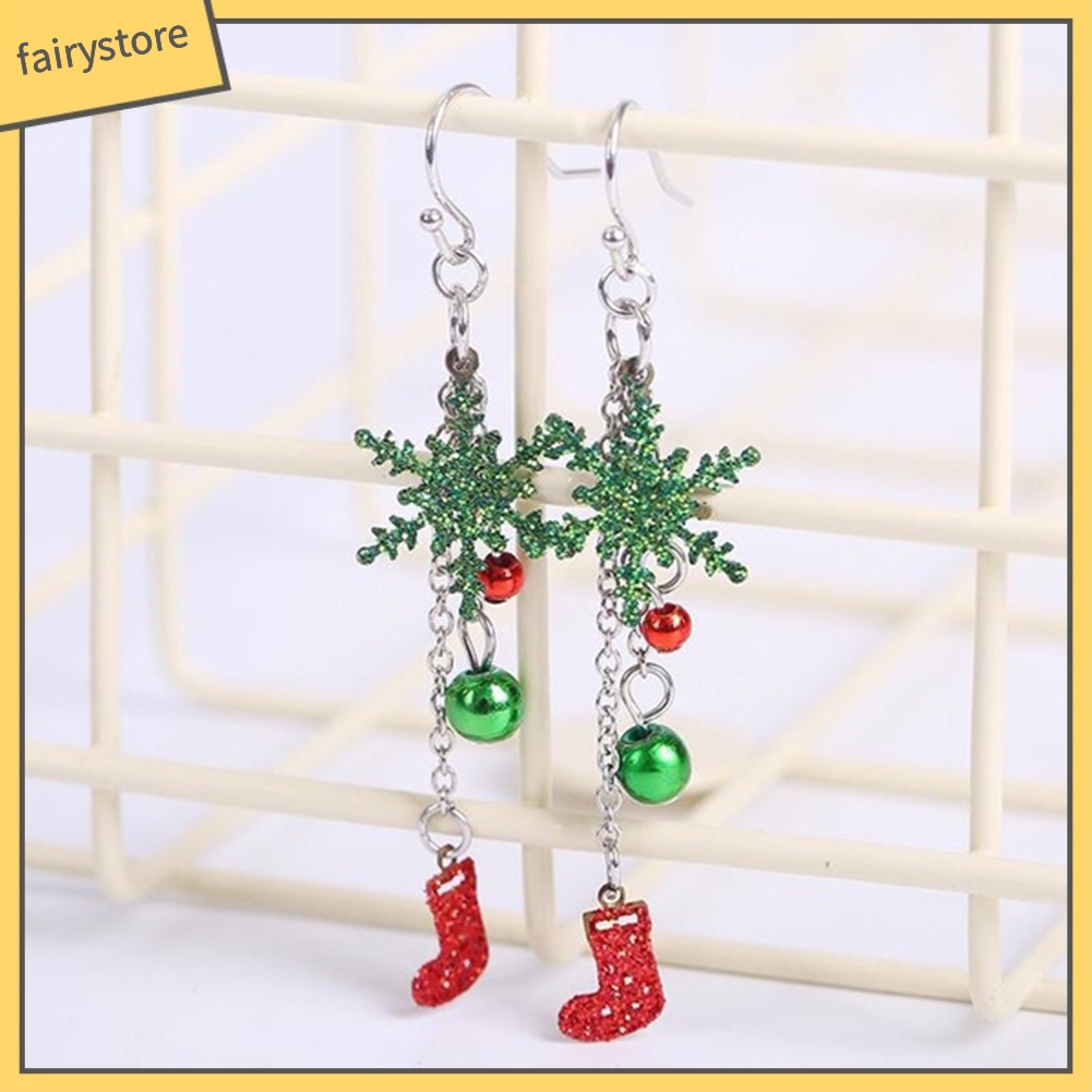 Bông Tai Dáng Dài Hình Bốt Bông Tuyết Dễ Thương Thời Trang Cho Nữ