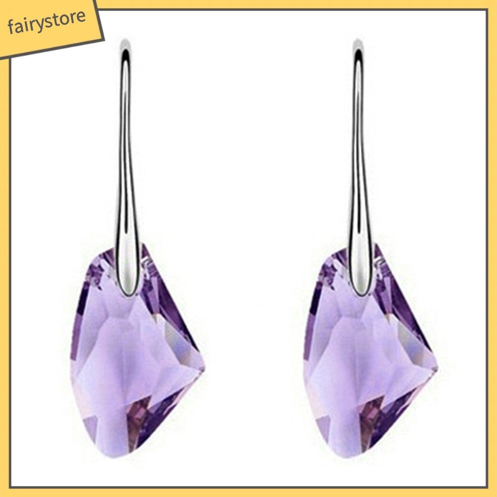 Bông Tai Dạng Móc Thả Đính Đá Phong Cách Hoàng Gia Thời Trang Cho Nữ