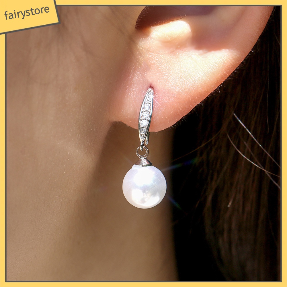 Khuyên Tai Móc Đính Ngọc Trai Giả Thanh Lịch Cho Nữ