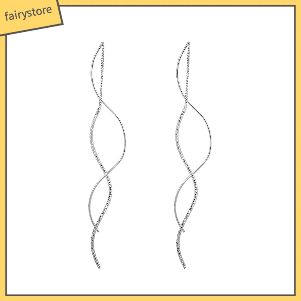 1 Đôi Bông Tai Dáng Dài Chống Rơi Thời Trang Cho Nữ