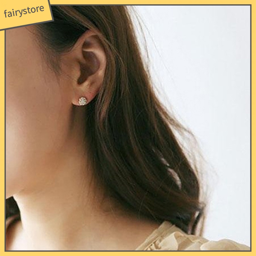 Đôi Khuyên Tai Đính Đá Pha Lê Thời Trang Cho Nữ