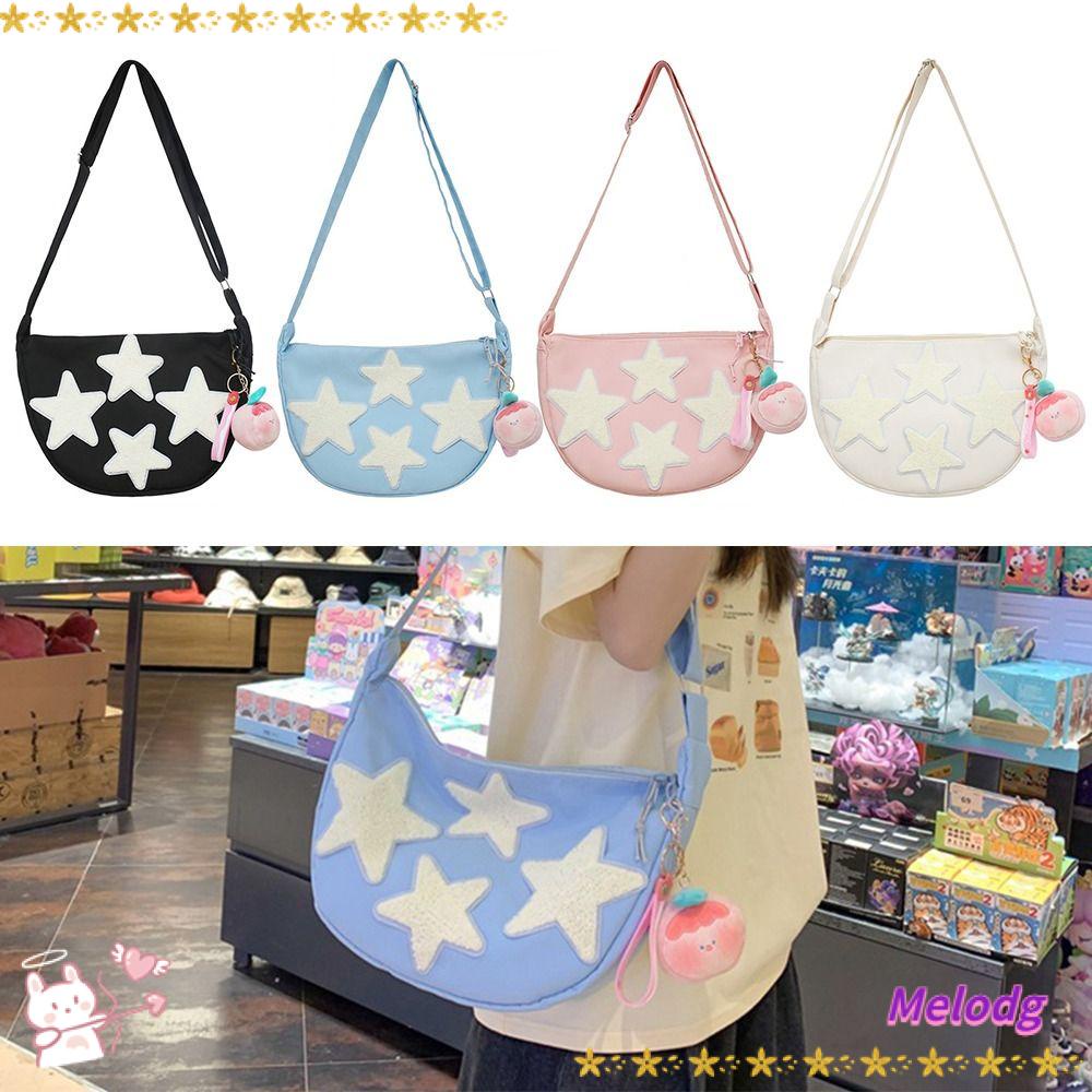Túi Đeo Chéo Vai Bằng Nylon Họa Tiết Ngôi Sao Năm Cánh Chống Nước Cho Nữ
