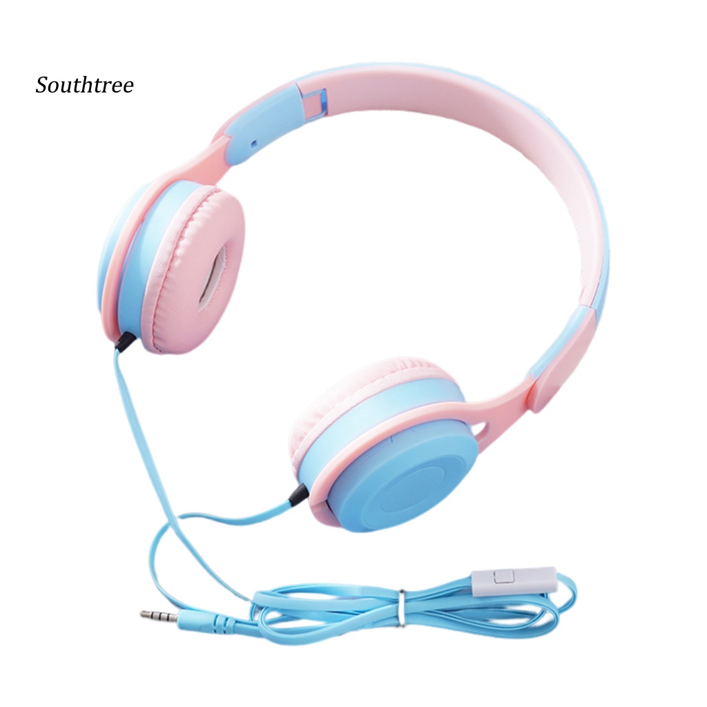 Tai Nghe Chụp Tai Có Dây Mega Bass HD Có Thể Gập Lại Hiệu Suất Cao Kèm Micro Cho Học Sinh