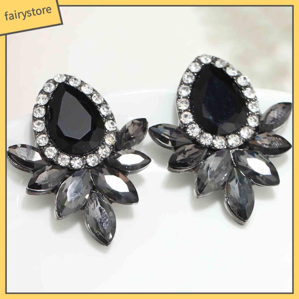 Bông Tai Giọt Nước Đính Đá Sang Trọng Cho Nữ