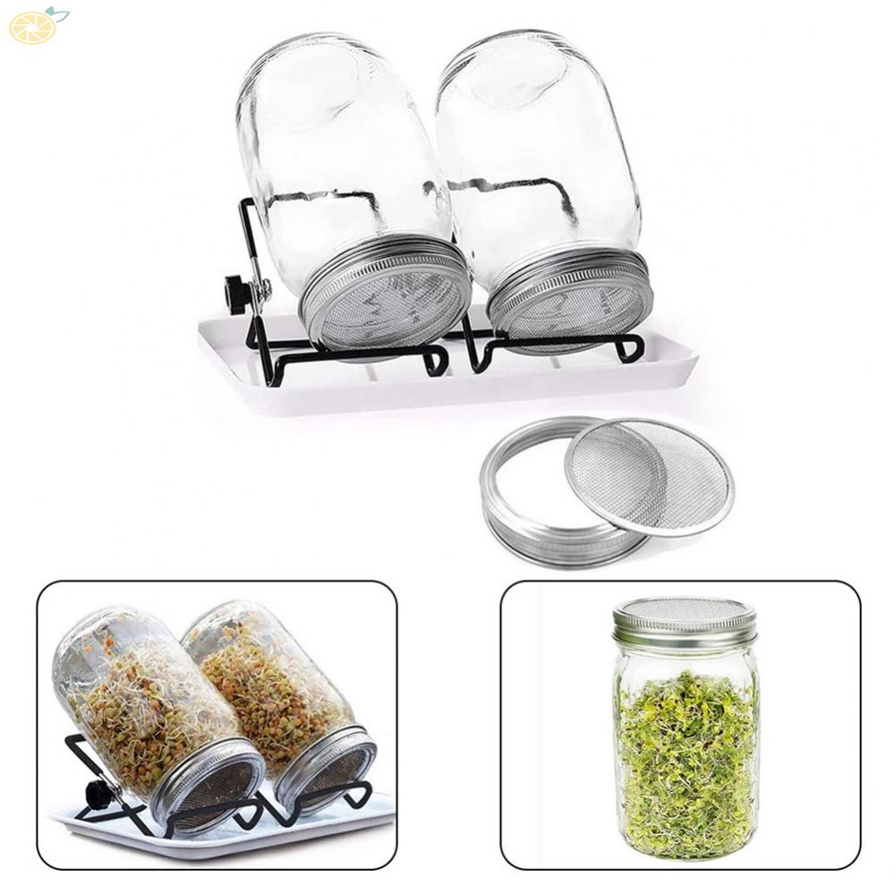 【VARSTR】Sprouting Jar Lid Set | 4 Rust Resistant Stainless Steel Lids with Excellent Ventilation