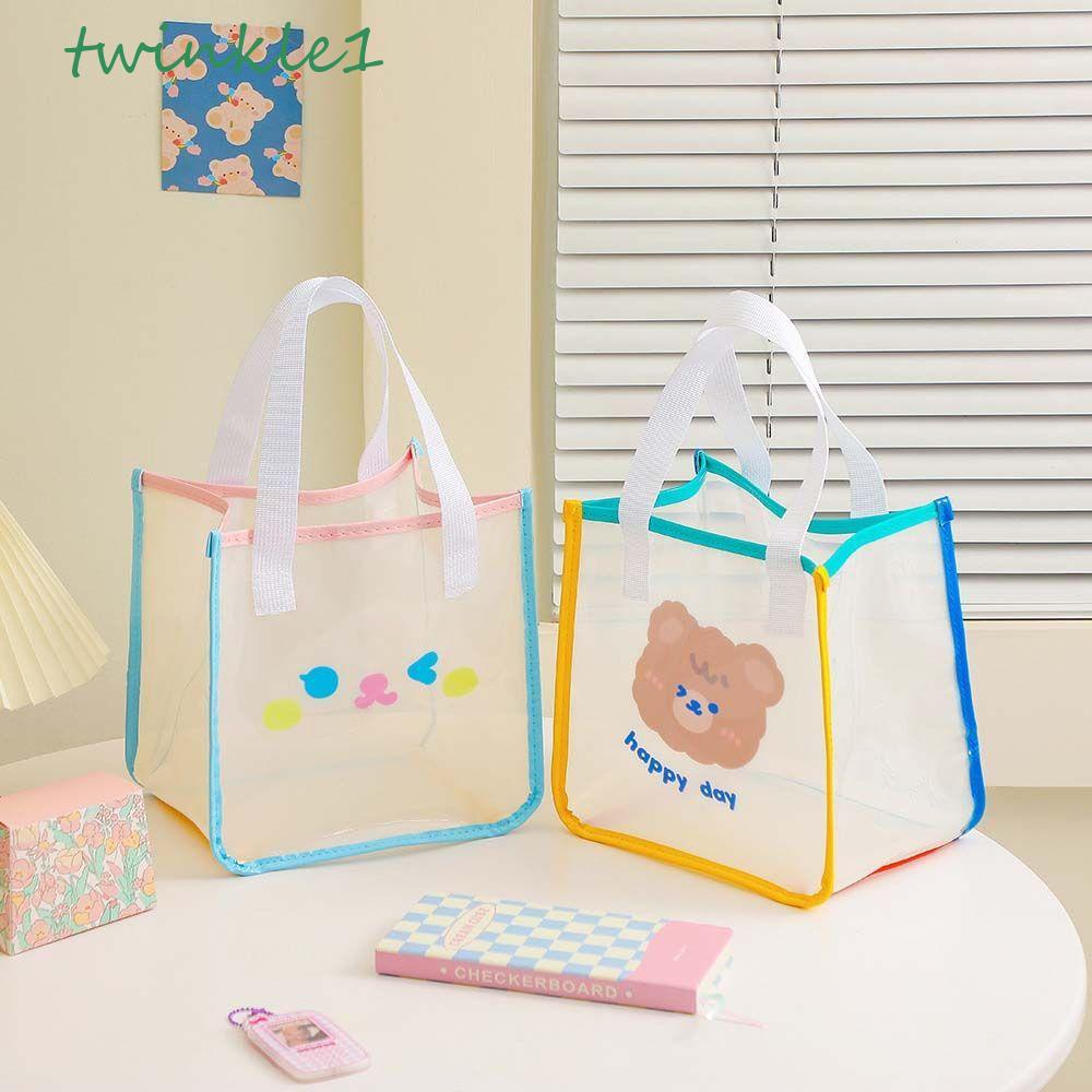 Túi Nhựa PVC Trong Suốt Cỡ Lớn In Họa Tiết Hoạt Hình Thời Trang Đi Biển Mùa Hè Cho Nữ