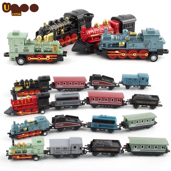 Mô Hình Tàu Lửa Hơi Nước Bằng Hợp Kim Tỉ Lệ 1: 60 Trang Trí Nhà Cửa