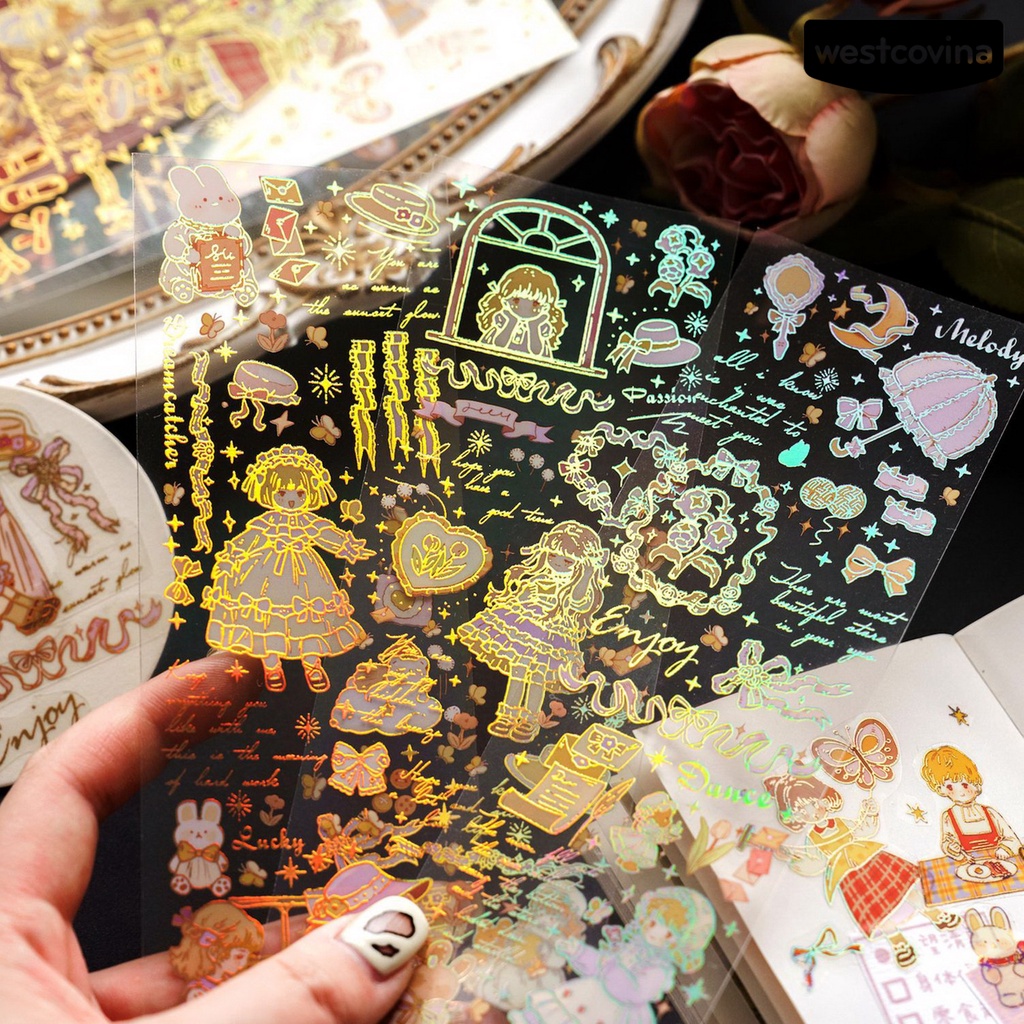 [WSTN]✎Bộ 3 Tấm Hình Dán 3D Phong Cách Vintage Trang Trí Sổ Tay