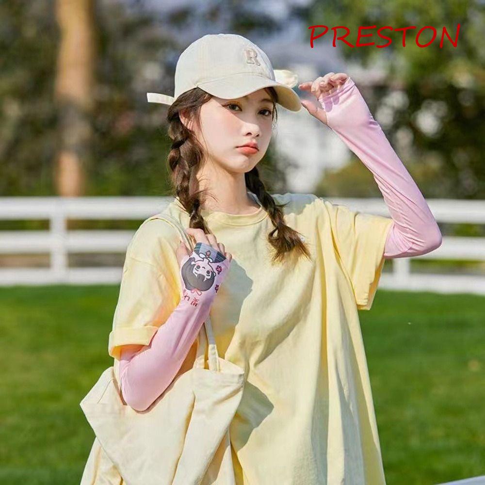 Ống Tay Áo Chống Nắng Thoáng Khí Họa Tiết Hoạt Hình Dễ Thương Cho Nữ