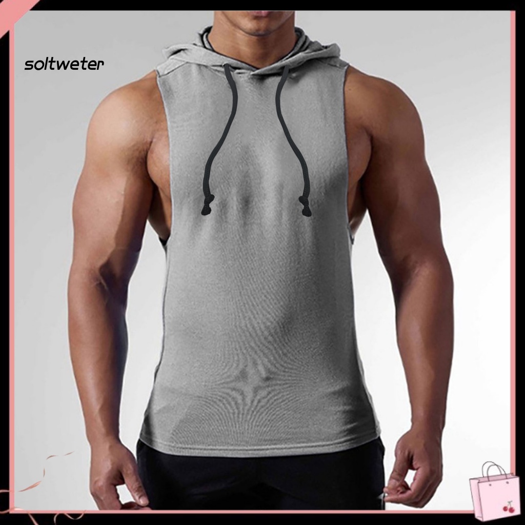 Áo Ba Lỗ Mùa Hè Mềm Mại Màu Trơn Cho Nam Tập Gym