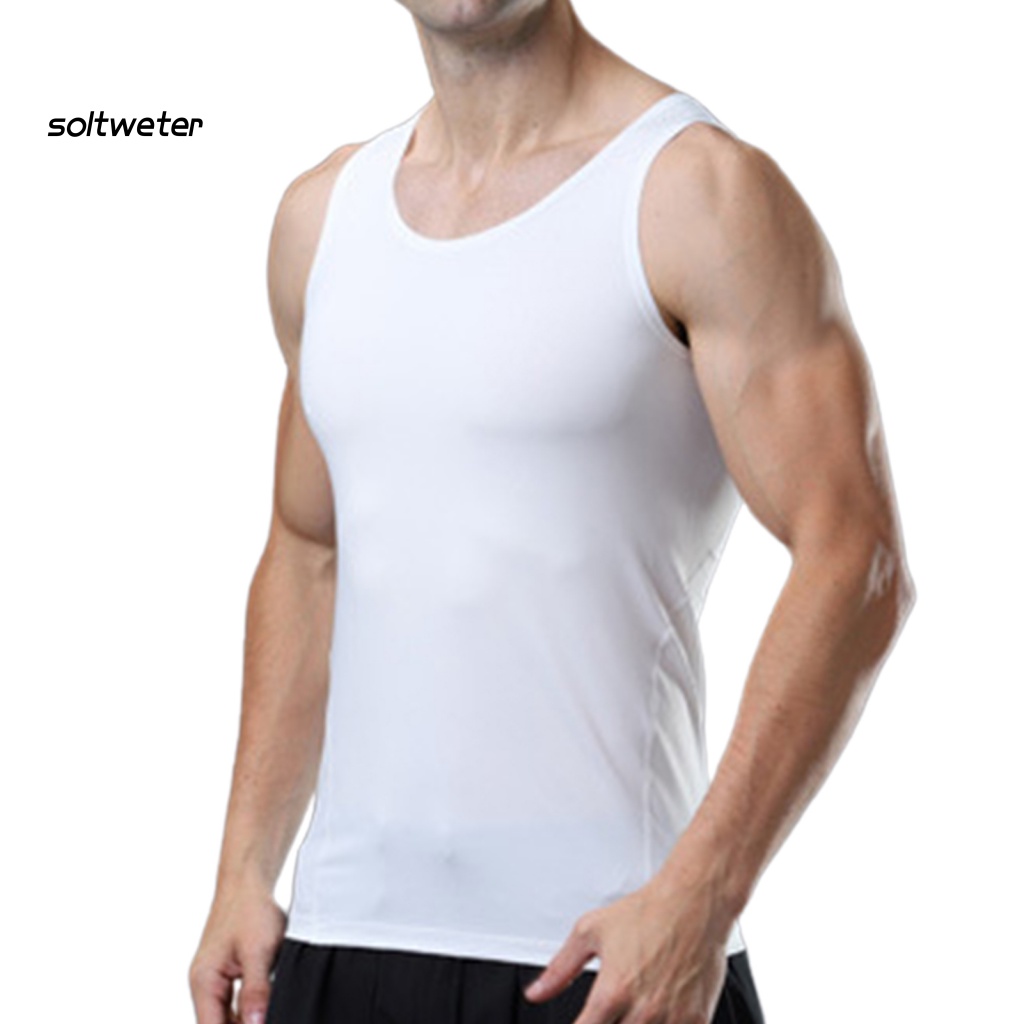 Áo Thun Thể Thao Sát Nách Màu Sắc Đơn Giản Chất Liệu Co Giãn Nhanh Khô Thời Trang Mùa Hè Cho Nam