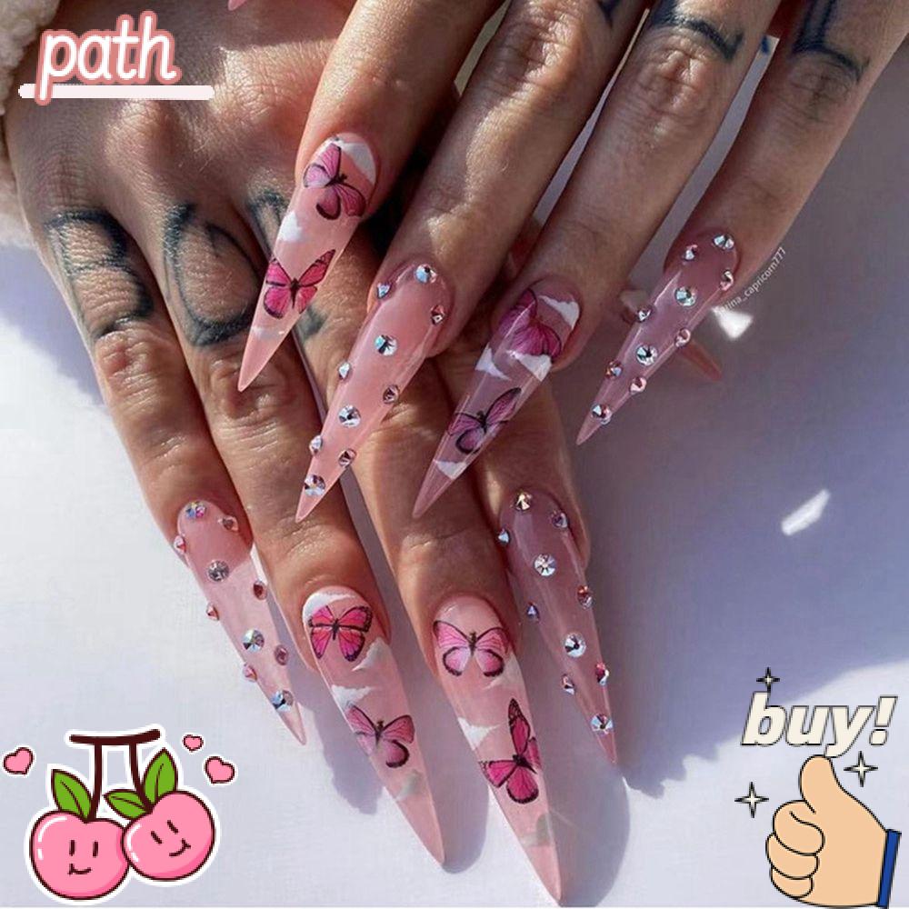 PATH Hộp 24 Móng Tay Giả Che Phủ Toàn Diện Tháo Rời Được