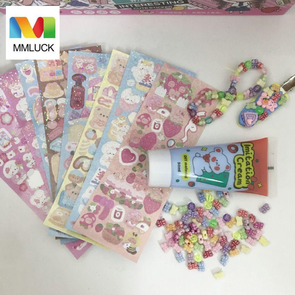 Mmluck Bộ Nhãn Dán Guka Kem / Hạt Guka Cỡ Lớn Làm Đồ Thủ Công Diy