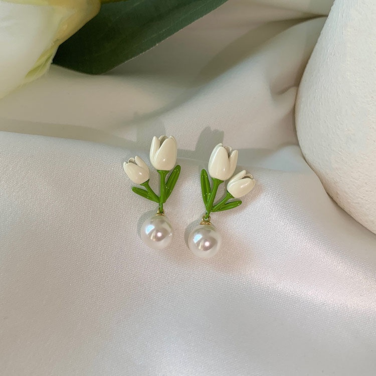 Bông Tai Đính Ngọc Trai Thiết Kế Nhỏ Nhắn Xinh Xắn Thời Trang Cho Nữ