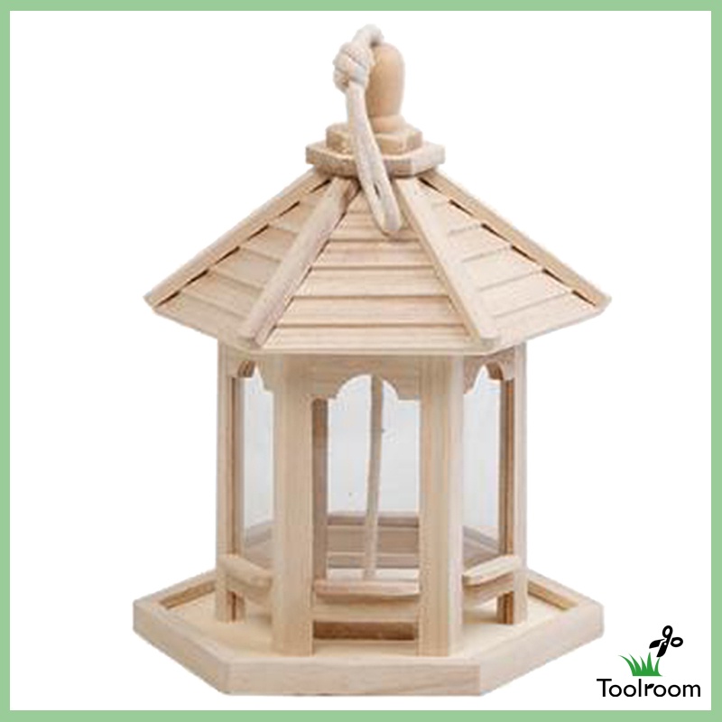 Khay Đựng Thức Ăn Cho Chim Bằng Gỗ Kích Thước 21x26cm Treo Trang Trí Sân Vườn