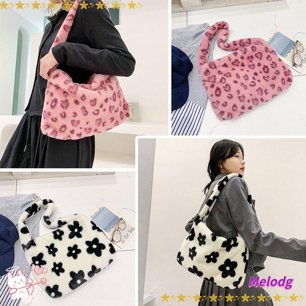 Túi Đeo Vai Mềm In Họa Tiết Da Báo Màu Hồng