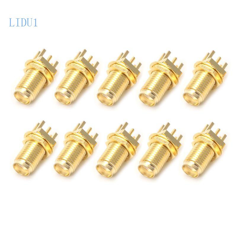 Set 10 Đầu Nối Thẳng Cổng SMA Cái Gắn Bảng Mạch Adapt PCB LIDU1