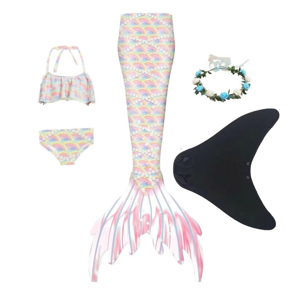 Bộ Đồ Bơi Đuôi Nàng Tiên Cá Bằng Silicone Cho Trẻ Em Và Người Lớn