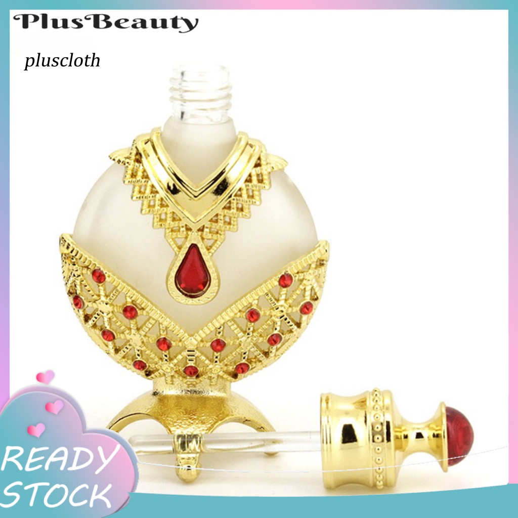 &lt; Pluscloth &gt; Lọ Nước Hoa Rỗng 30ML Chất Liệu Kim Loại Đính Kim Cương Giả Phong Cách Vintage Có Thể Tái Chế