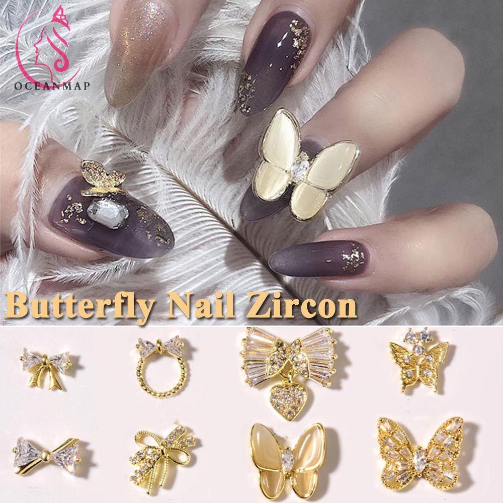 Phụ Kiện Trang Trí Móng Tay Hình Bướm 3D Lấp Lánh