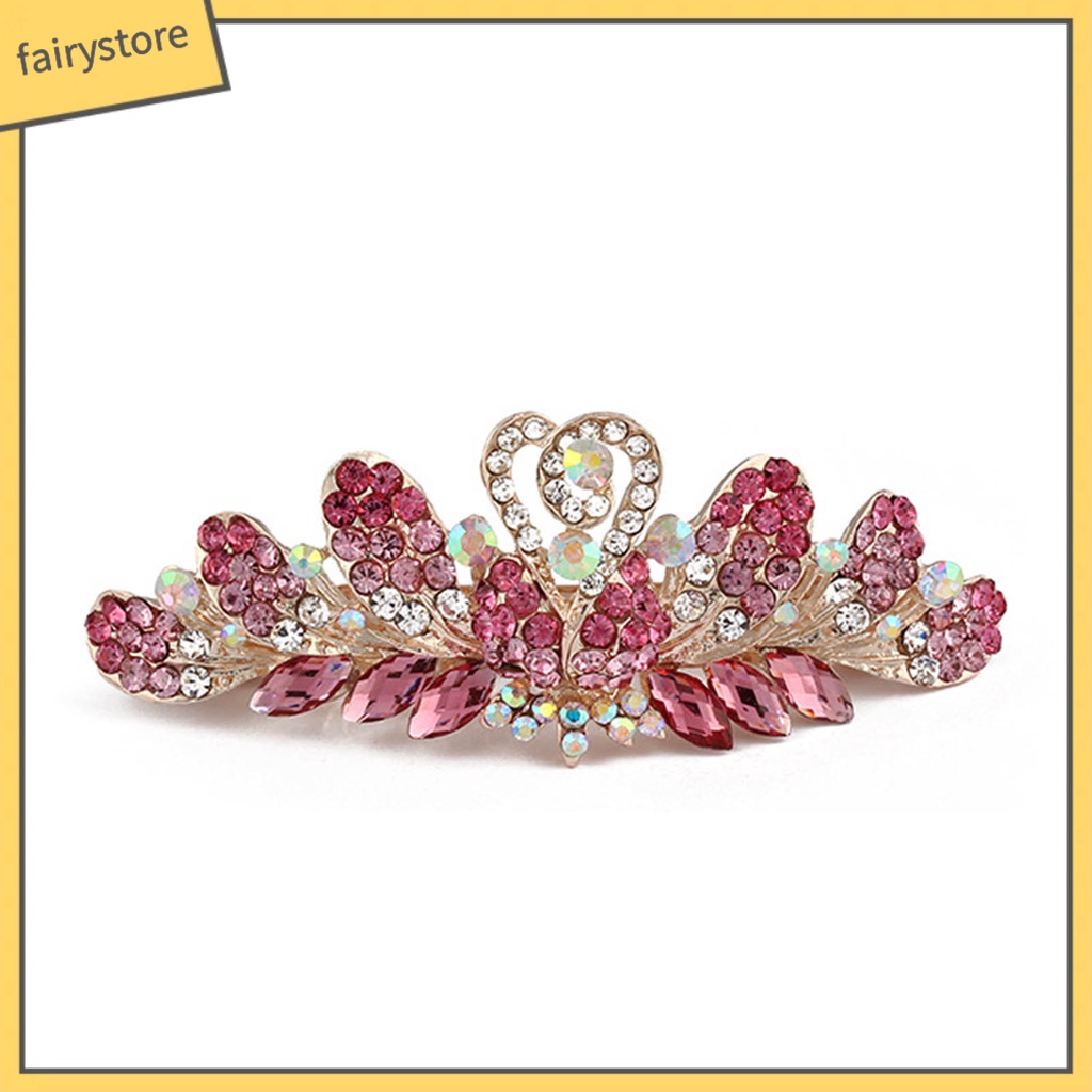 Kẹp Tóc Đính Đá Lấp Lánh Bằng Thép Không Gỉ Chống Trượt Trọng Lượng Nhẹ