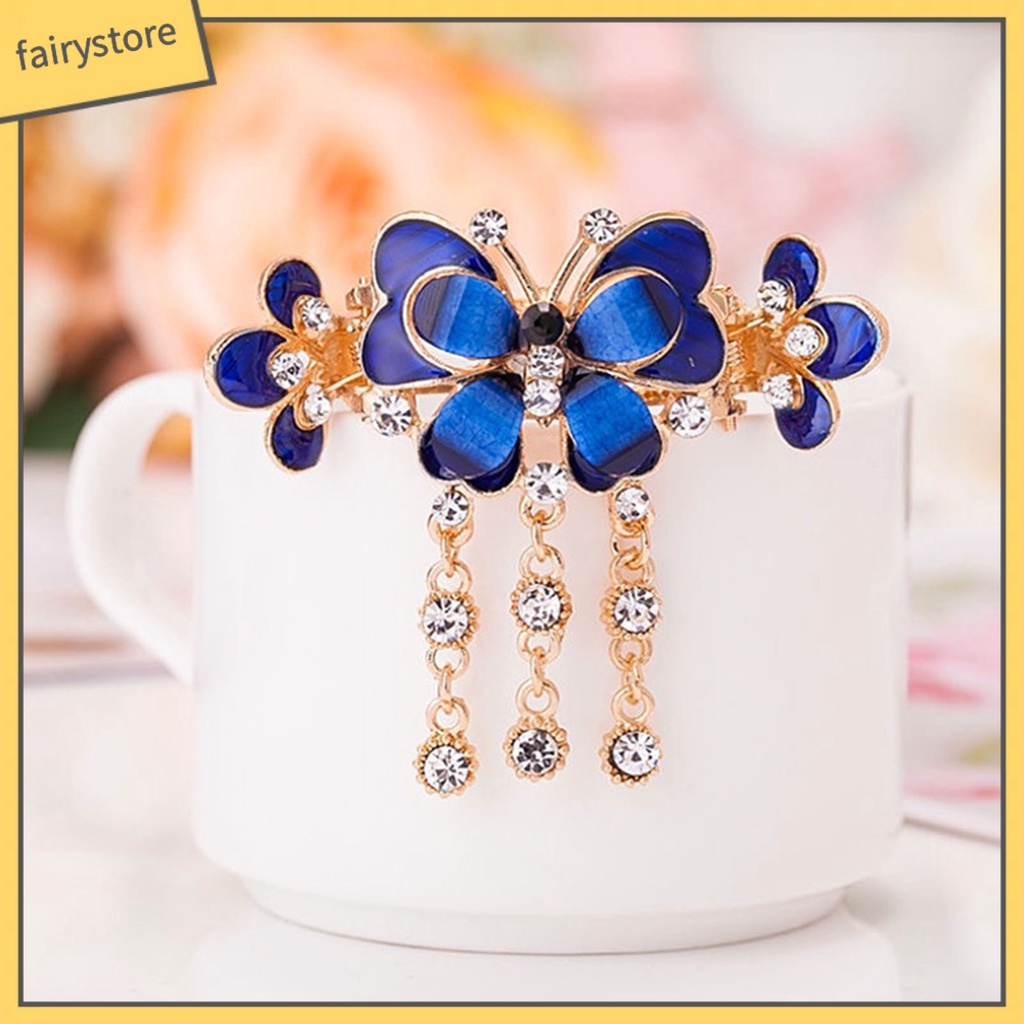 Kẹp Tóc Hình Hoa Đính Đá Lấp Lánh Phong Cách Vintage