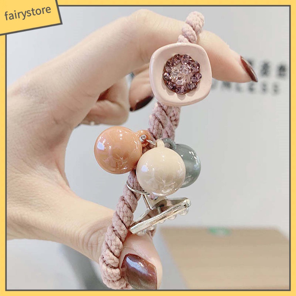 Set 4 Dây Cột Tóc Co Giãn Đính Đá Trang Trí Xinh Xắn