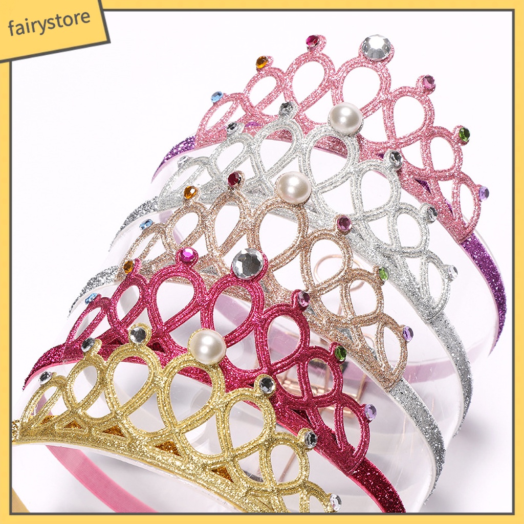 Cài Tóc Hình Vương Miện Đính Đá Lấp Lánh Dễ Thương Cho Bé Gái