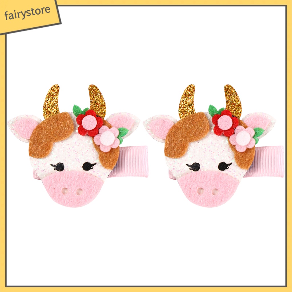 1 Cặp Kẹp Tóc Hoạt Hình Xinh Xắn Cho Bé Gái