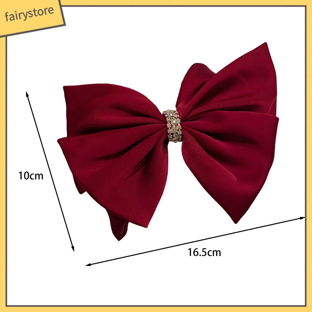 Kẹp Tóc Nơ Đính Đá Lấp Lánh Chống Trượt Hai Lớp Trang Trí Tóc