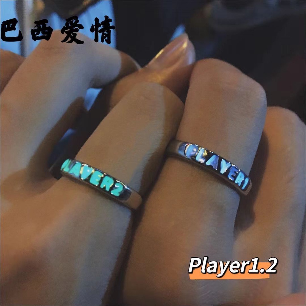 Nhẫn Cặp Hình Bán Nguyệt Phát Quang Game Love Brazil Cho Nam Và Nữ