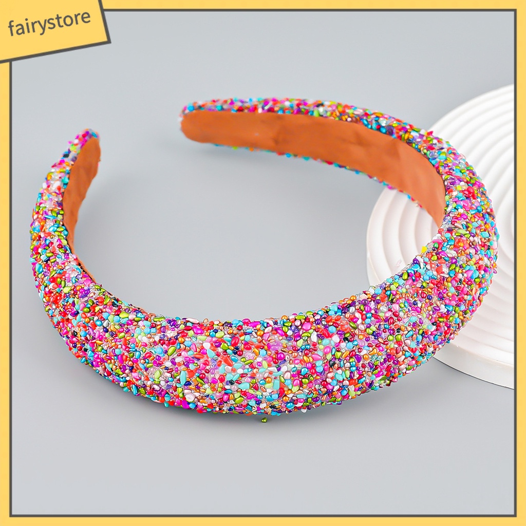 Băng Đô Cài Tóc Đính Đá Ngọc Trai Nhân Tạo Co Giãn Chống Trượt Phong Cách Cổ Điển Thời Trang Cho Nữ