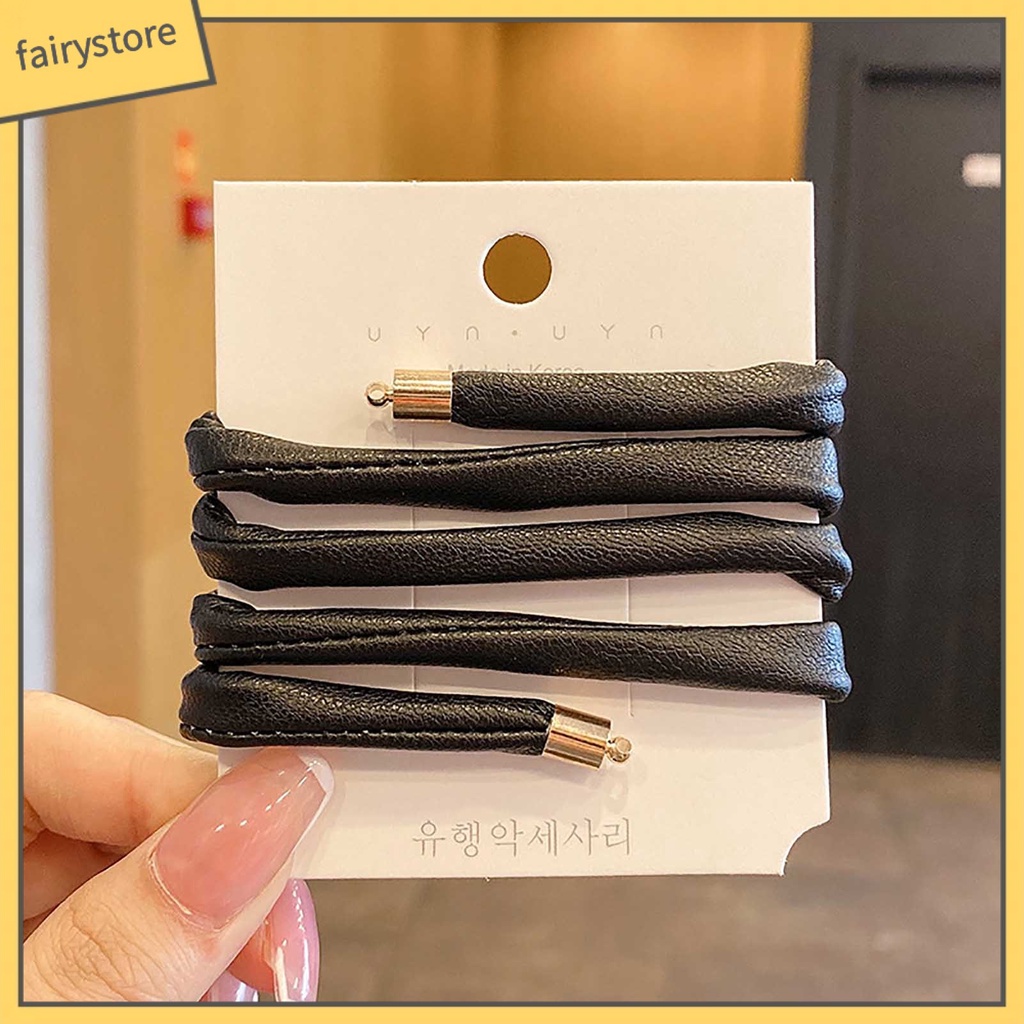 Dây Buộc Tóc Đuôi Ngựa Giả Da Dài Linh Hoạt Có Thể Gập Lại