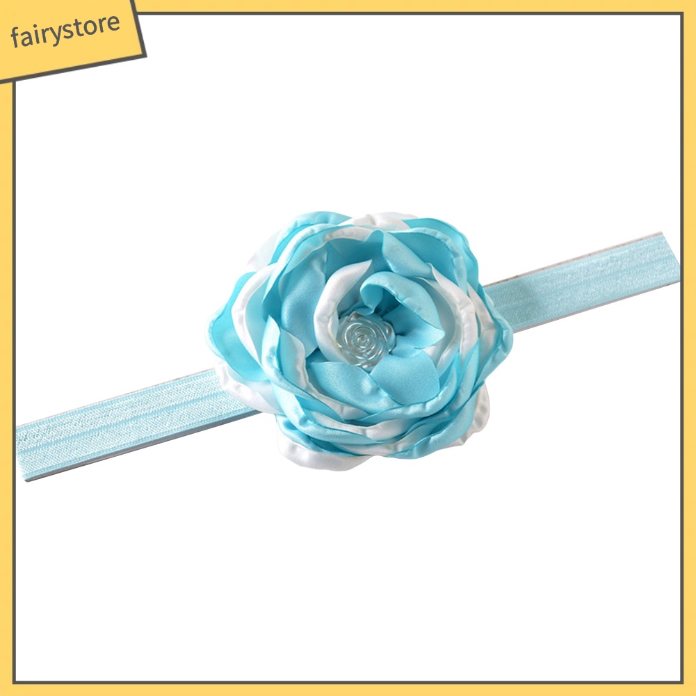 Băng Đô Hoa Hồng Vải Co Giãn Xinh Xắn Cho Bé Gái