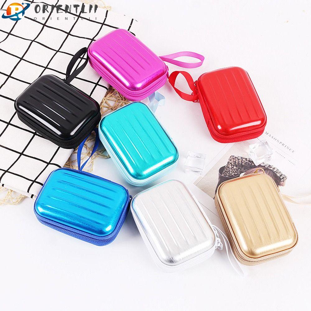 Orentlii Túi Thiếc Đựng Tai Nghe / Dây Cáp Dữ Liệu Dạng Vuông 10 Kiểu Sáng Tạo Có Khóa Kéo