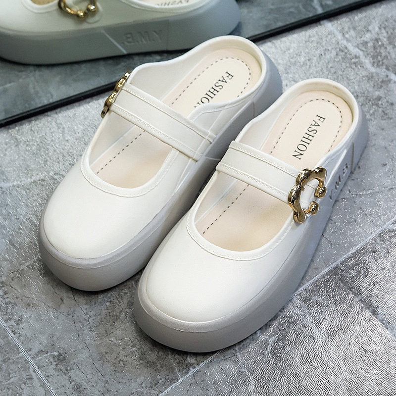 Xăng đan Đế Dày Họa Tiết Kẻ Sọc Nhiều Màu Thời Trang Mùa Hè Cho Nữ